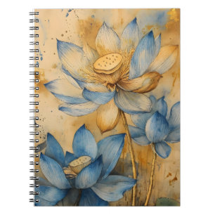 Caderno Espiral Lótus sagrado (Nelumbo nucifera), um aquático icôn