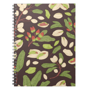 Caderno Espiral Loucos De Pistachio: Sem Costura Desenhada À Mão.