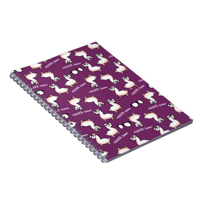 Caderno Espiral Loucura do lama do hipster (Lado Direito)