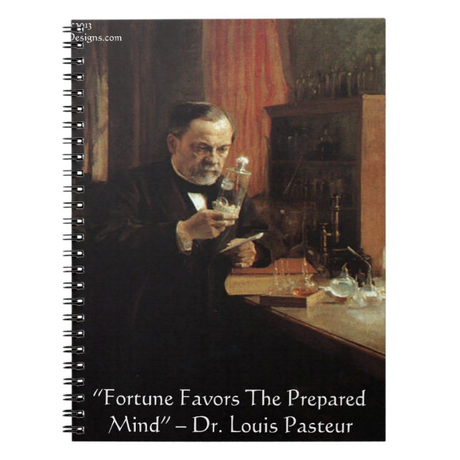 Caderno Espiral Louis Pasteur "Fortune" cita presentes e Camisetas (Frente)