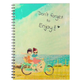 Caderno Espiral Loulou & Ting * Sunny girls on scooter