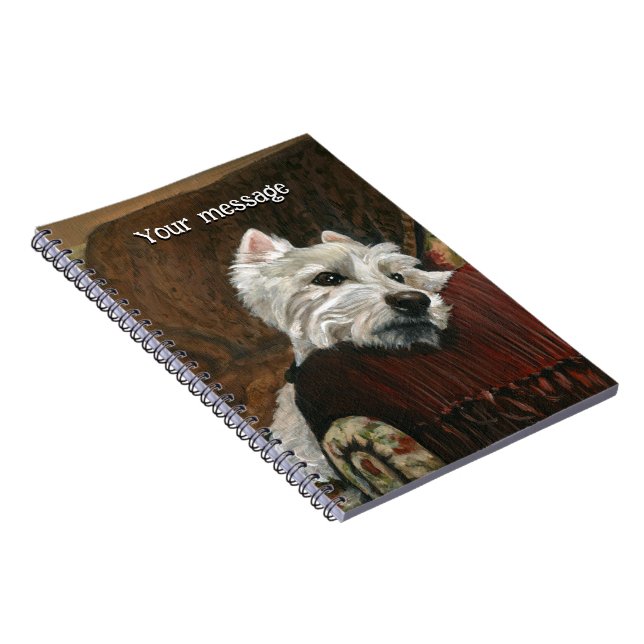 Caderno Espiral Lounging Westie em Sofa (Lado Direito)