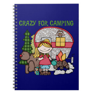 Caderno Espiral Loura Louca Por Acampamento