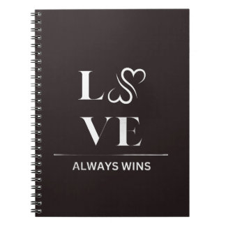 CADERNO ESPIRAL LOVE ALWAYS WINS NOTEBOOK