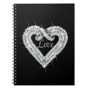 Caderno Espiral Love Diamond Heart Spiral Notebook