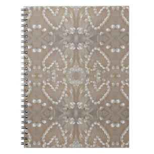 Caderno Espiral Love Hearts Sea Shells, Romantic Exotic Tropical
