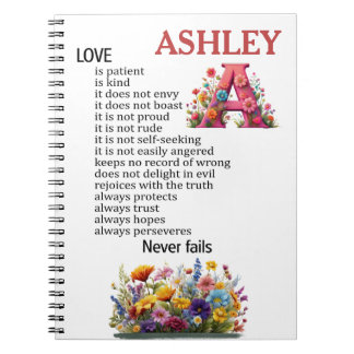 Caderno Espiral Love is patient, love is kind Personalize this