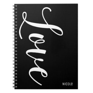 Caderno Espiral LOVE Personalizado Chic Tipo Inspirador