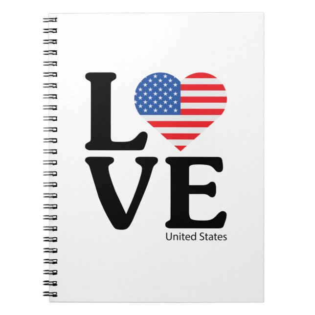 Caderno Espiral Love United States (Frente)