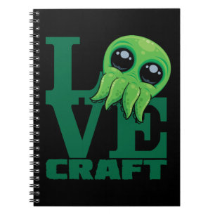 Caderno Espiral Lovecraft Baby Cthulhu Design - Amor Cute Louco