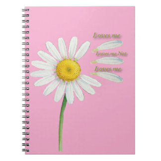 Caderno Espiral Loves Me, Loves Me Not Daisy – Romantic Watercolor