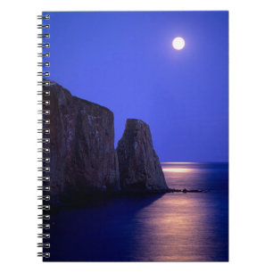 Caderno Espiral Lua ao Crepúsculo Rocha Perce Costa Gaspe Quebec