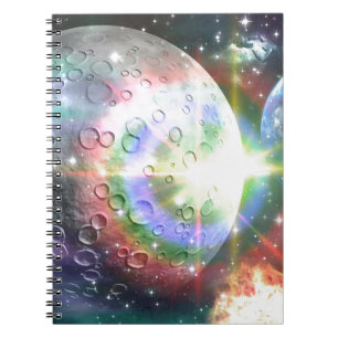Caderno Espiral lua arco-íris