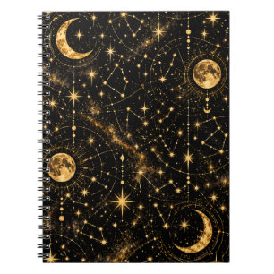 Caderno Espiral Lua Celestial e Estrelas