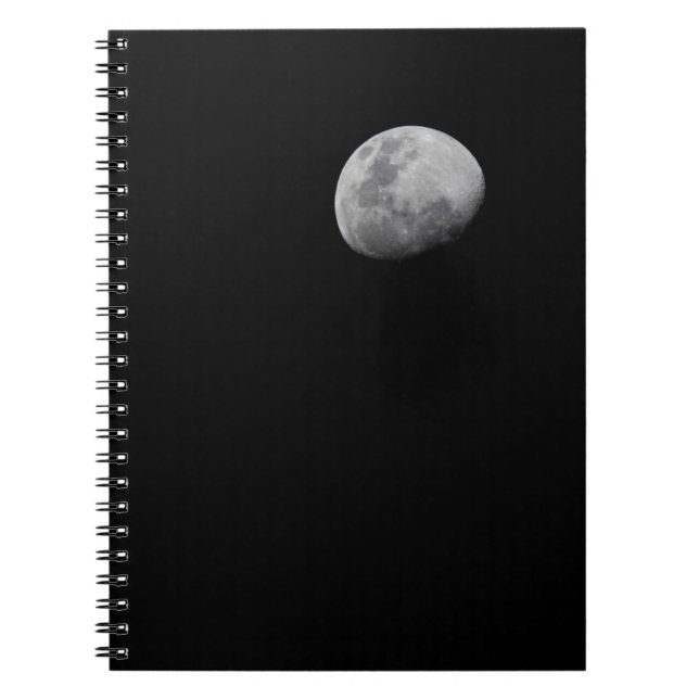 Caderno Espiral Lua com Céu Preto | Zâmbia, Luangwa do Sul (Frente)