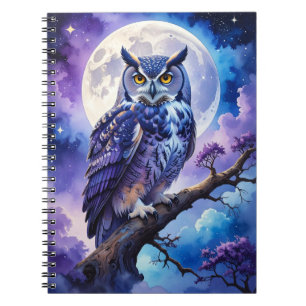 Caderno Espiral Lua Coruja Celestial