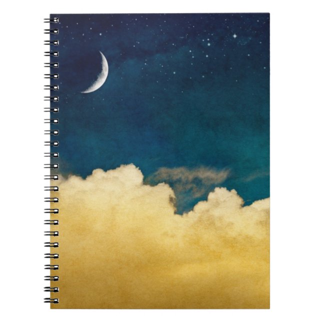 Caderno Espiral Lua e Cloudscape (Frente)