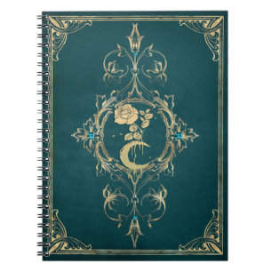 Caderno Espiral Lua-flor-grimoire