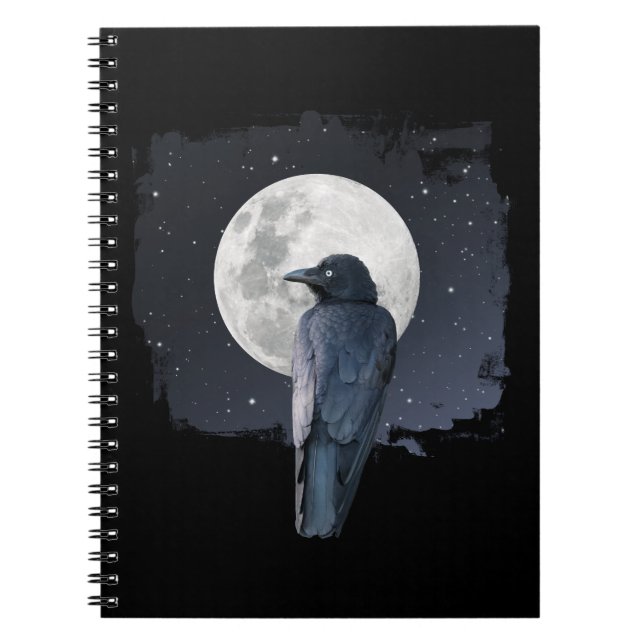 Caderno Espiral Lua Fria do Corvo da Floresta (Frente)