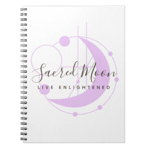 Caderno Espiral Lua Metafísica Mínima Roxa Mínima Personalizada