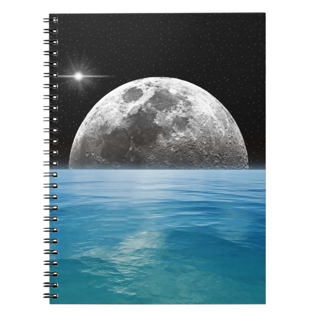 Caderno Espiral Lua sobre o oceano (Frente)