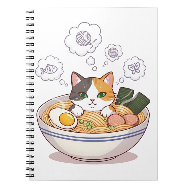 Caderno Espiral Lua Sonolenta com Urso de Pelúcia – Desenho Animad (Frente)