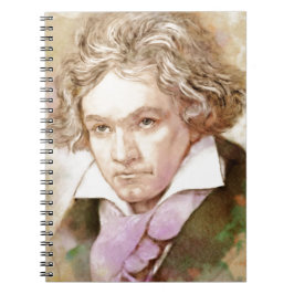Caderno Espiral Ludwig van Beethoven im Aquarell Stil