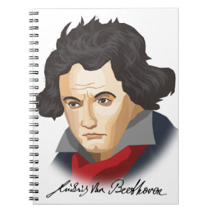 Caderno Espiral Ludwig Van Beethoven no estilo cartoon