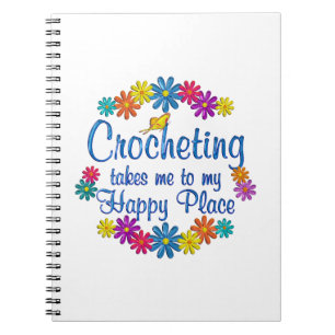 Caderno Espiral Lugar feliz Crocheting