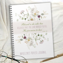 Luke 1:45 Abençoada é Ela Diário de Oração de Flor