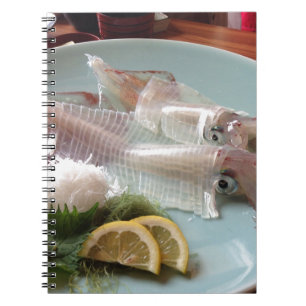 Caderno Espiral Lula Sashimi Refeição Japonesa Serviço Almoço Jant