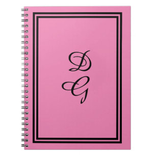 Caderno Espiral "Lulumama" Monograma, Rosa cor-de-rosa