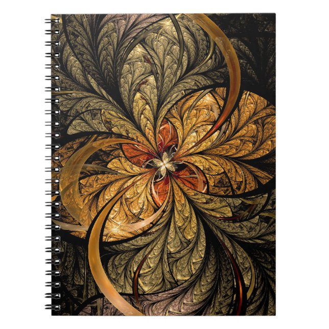 Caderno Espiral Luminosa Deixa Arte Fractal (Frente)
