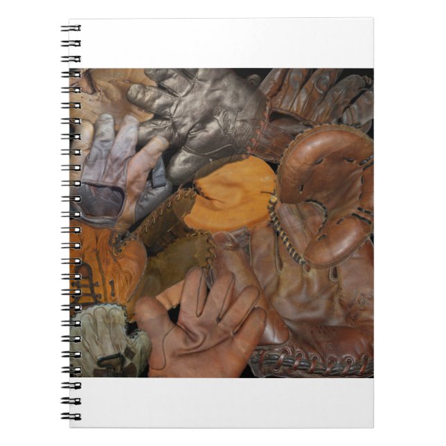 Caderno Espiral luvas de basebol antigas (Frente)