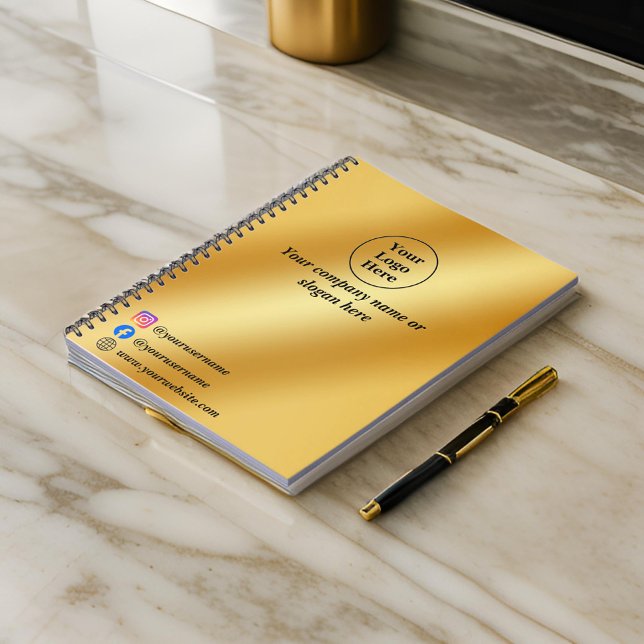 Caderno Espiral  Luxo metálico dourado (Criador carregado)