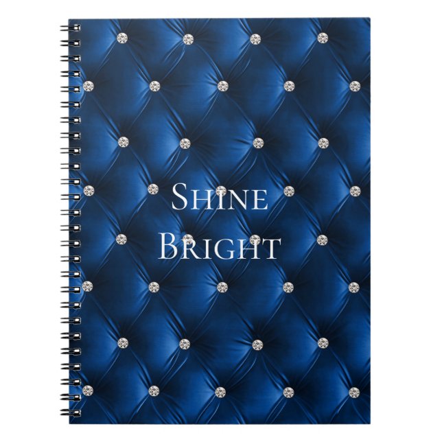 Caderno Espiral Luxury Blue Faux Velvet (Frente)