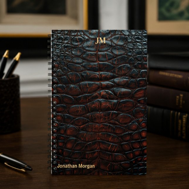 Caderno Espiral Luxury Executive Monogram Premium Leather  (Criador carregado)