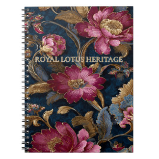 Caderno Espiral Luxury Floral Vintage Royal