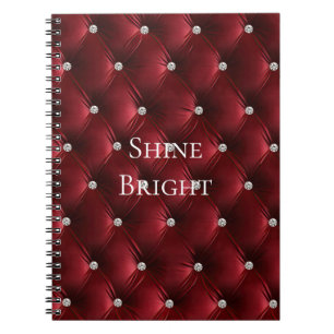 Caderno Espiral Luxury Glam Red Faux Velvet