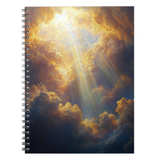 Caderno Espiral Luz Celestial – Raios Divinos nas Nuvens