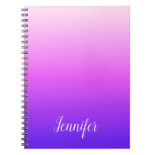Caderno Espiral Luz e Rosa Quente Violeta Personalizado Ombre