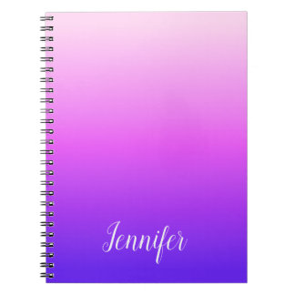 Caderno Espiral Luz e Rosa Quente Violeta Personalizado Ombre