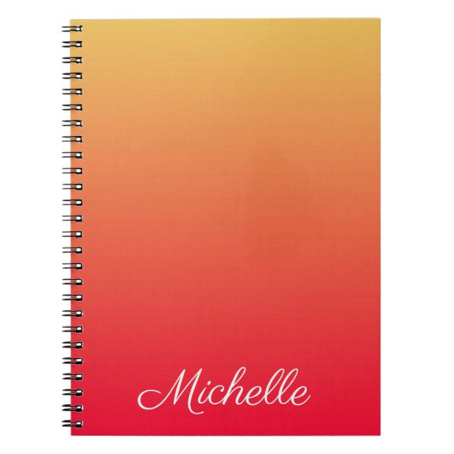 Caderno Espiral Luz vermelha e amarela da chama personalizada (Frente)