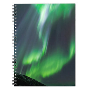 Caderno Espiral Luzes do Norte Brilhando Norte da Islândia