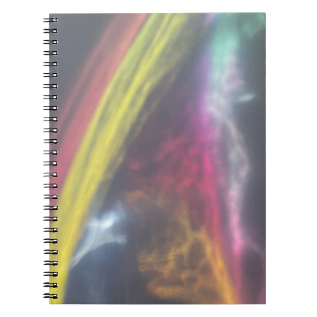 Caderno Espiral Luzes luminosas cor-de-rosa neon (Frente)