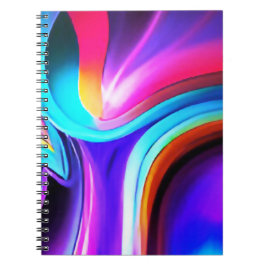 Caderno Espiral Luzes Neon Dançantes- azul