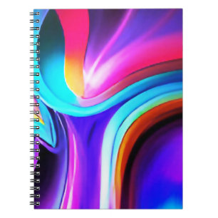 Caderno Espiral Luzes Neon Dançantes- azul