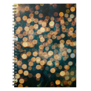 Caderno Espiral luzes no fundo abstratas, fundo, preto, desfocado