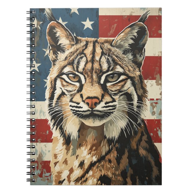 Caderno Espiral Lynx American Flag Vintage (Frente)