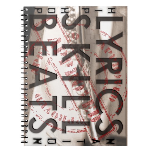 Caderno Espiral LYRICS SKILL BEATS hip hop (Frente)